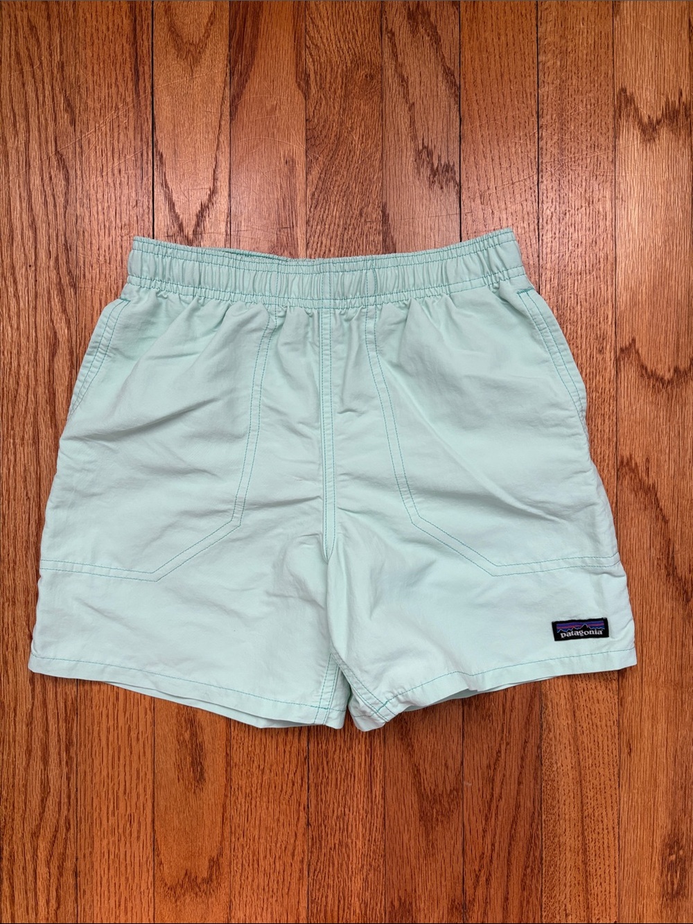 Patagonia Boys Baggies shorts 5” inseam with liner: color- early teal